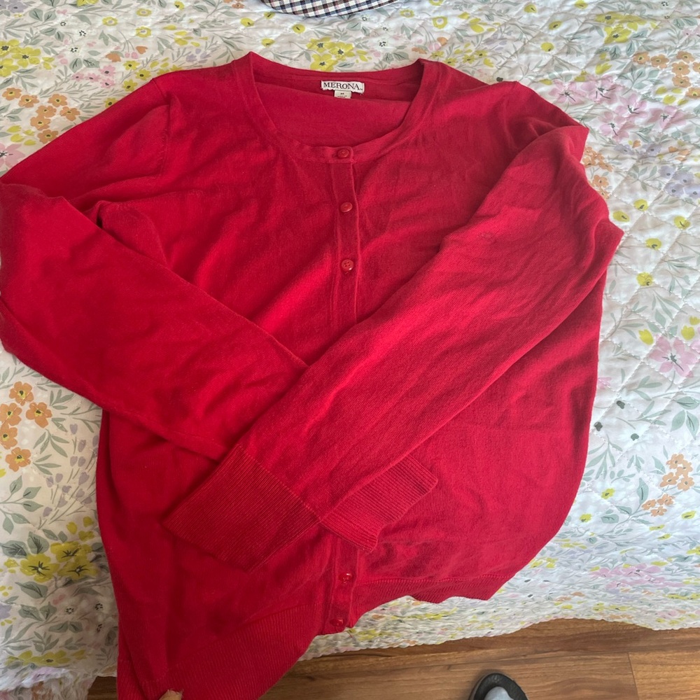 Merona Red Women's Cardigan Sweater